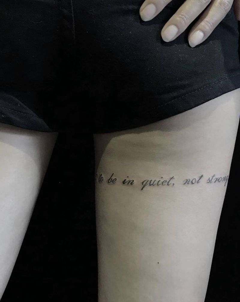 一些话语纹身图片_腿部纹身图案