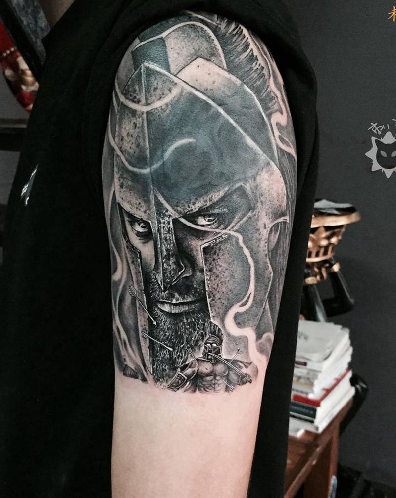 遮盖.斯巴达纹身图片_手部手臂欧美写实斯巴达斯巴达勇士纹身图案