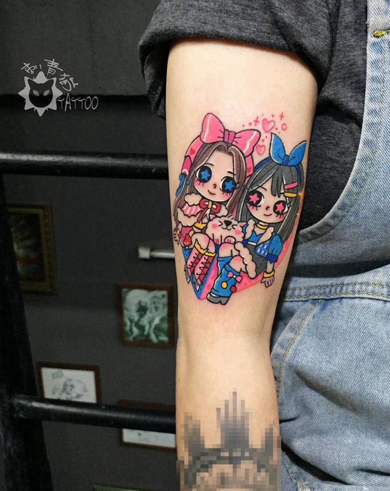 闺蜜纹身图片_手部手臂Old SchoolNew School姐妹闺蜜朋友纹身图案