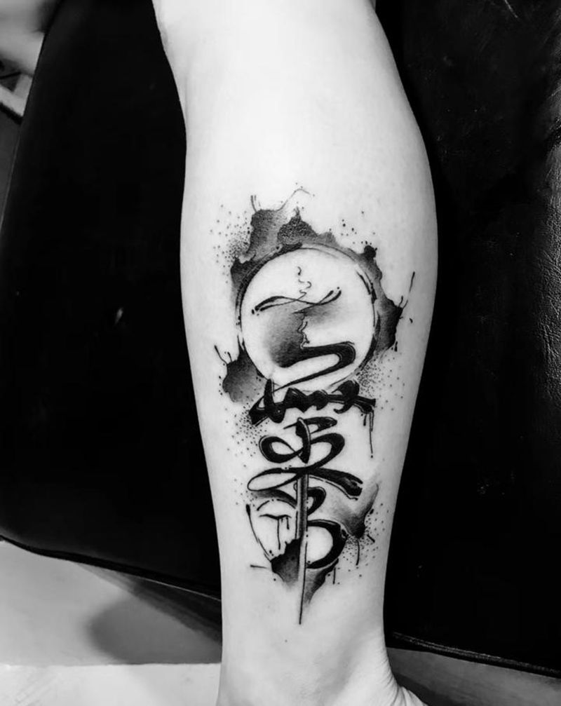 水墨纹身图片_水墨纹身图案