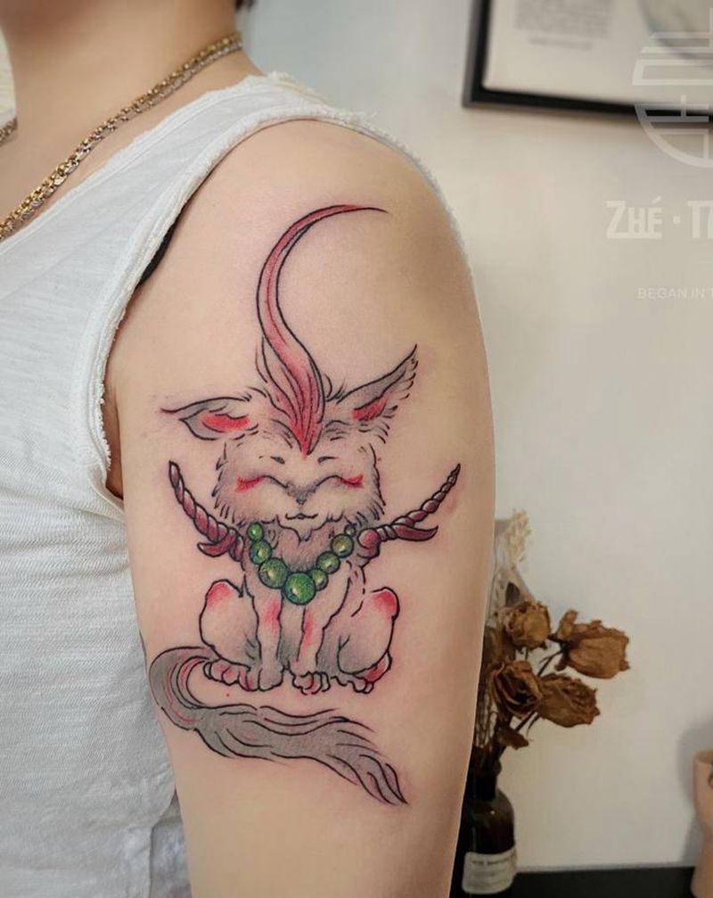 山海经神兽 乘黄纹身图片_手臂纹身图案