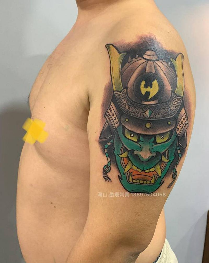 【鬼面武士】纹身图片_手臂肩部新传统New School纹身图案