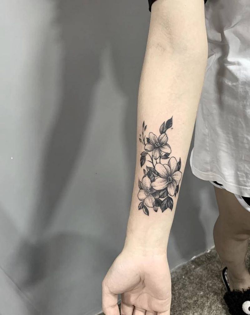 【素花】纹身图片_手臂手部点刺几何纹身图案