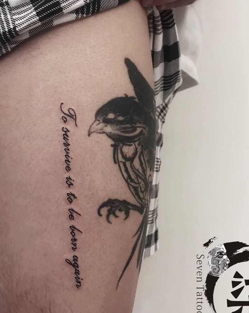 小字母纹身图片_腿部纹身图案