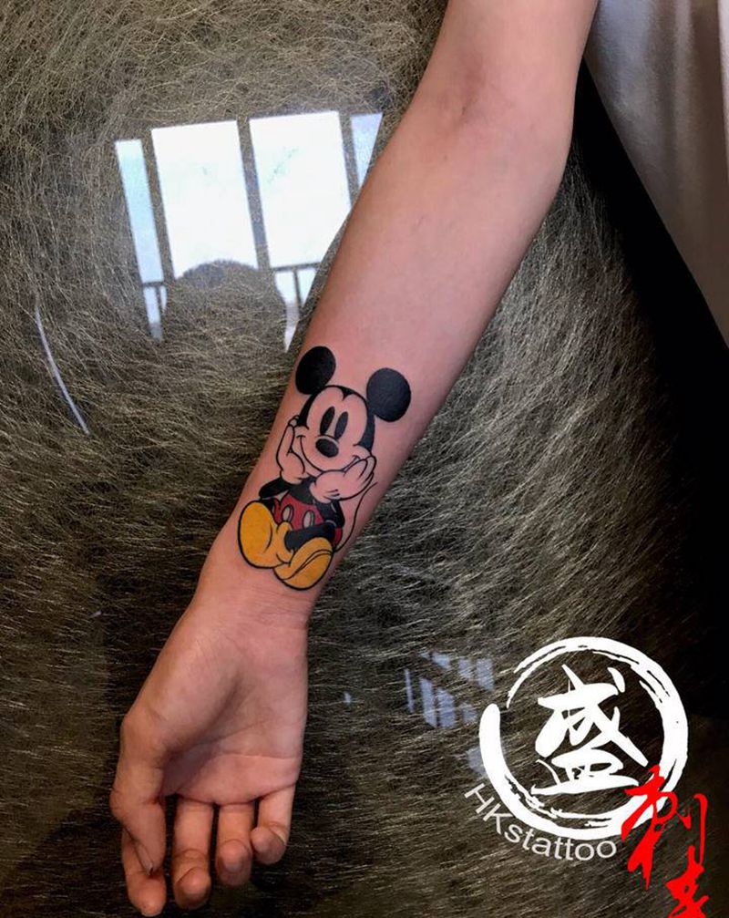 米奇纹身图片_手臂New School纹身图案