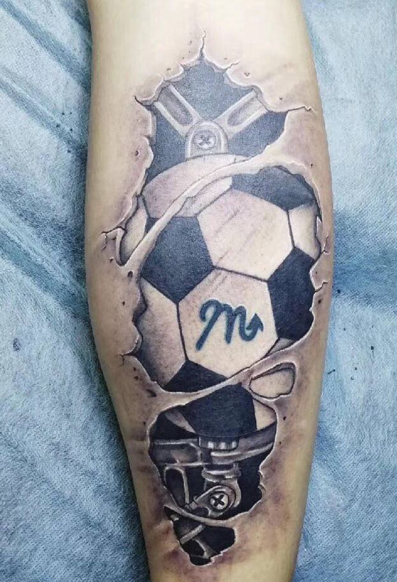 原创设计纹身图片_腿部欧美写实纹身图案