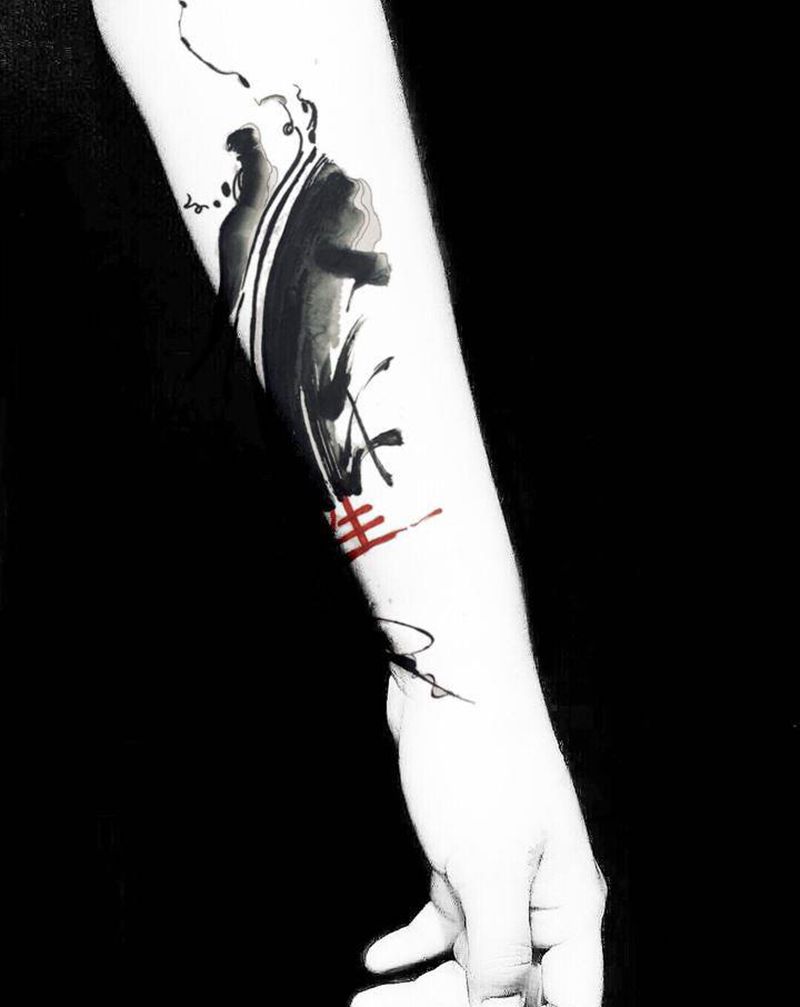 余生纹身图片_水墨纹身图案