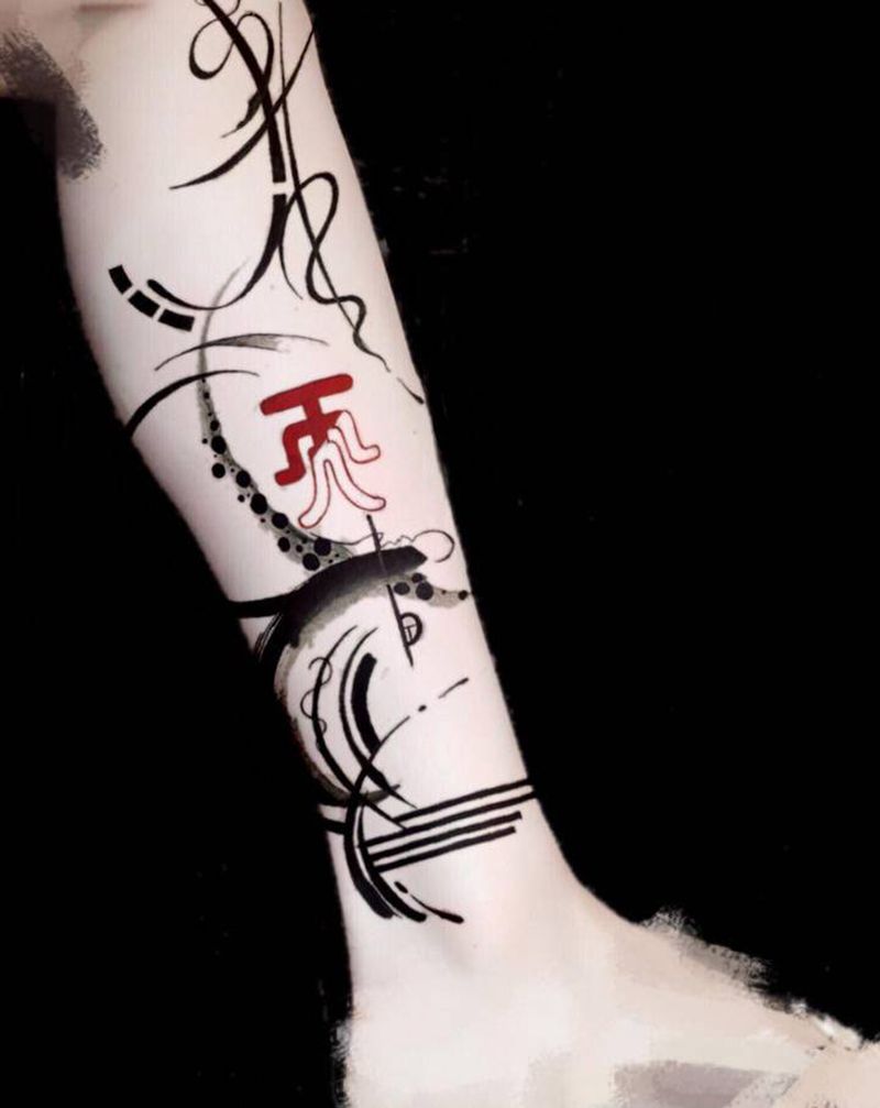 抽象纹身图片_水墨纹身图案