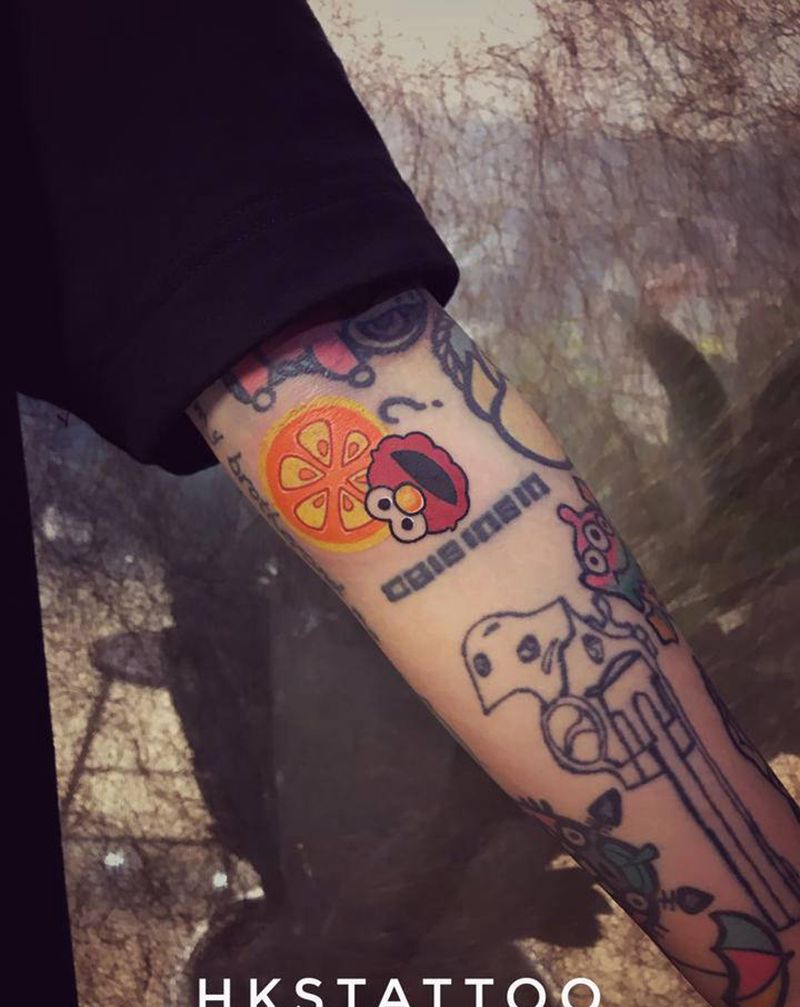 芝麻街纹身图片_手臂纹身图案