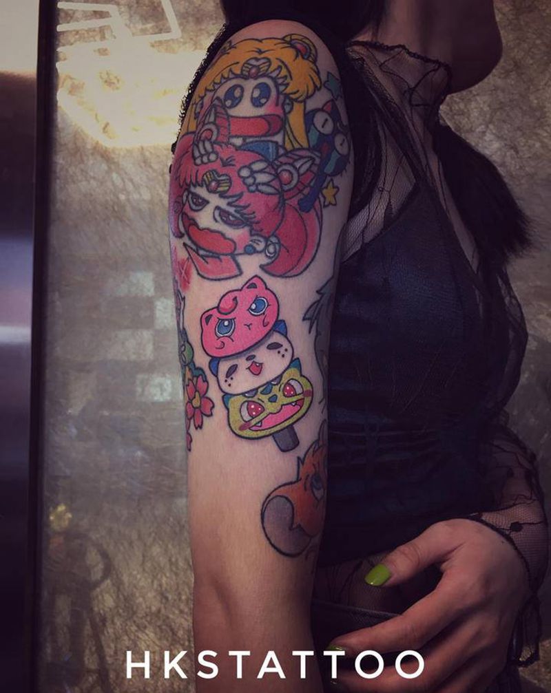 冰棍纹身图片_手臂卡通纹身图案