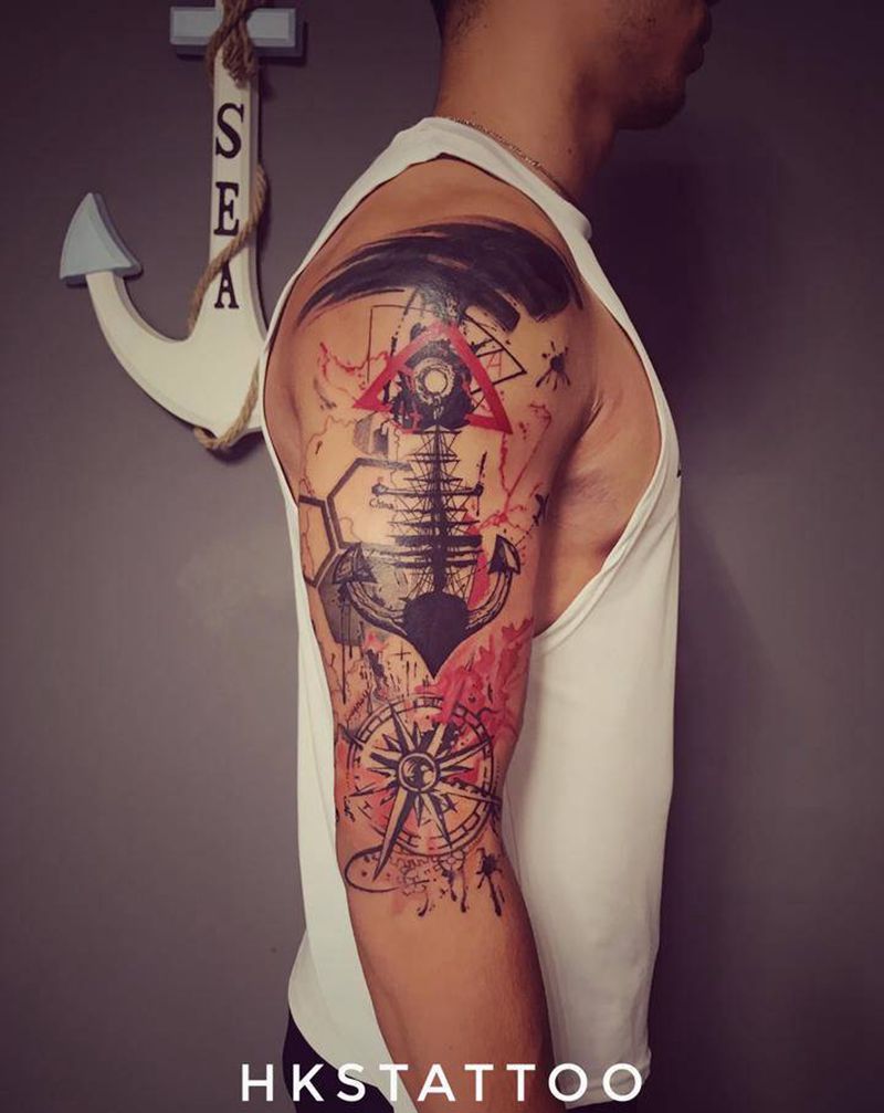 遮盖旧图纹身图片_手臂欧美写实纹身图案