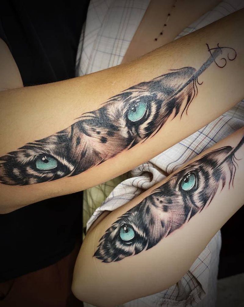 眼睛纹身图片_手臂欧美写实纹身图案