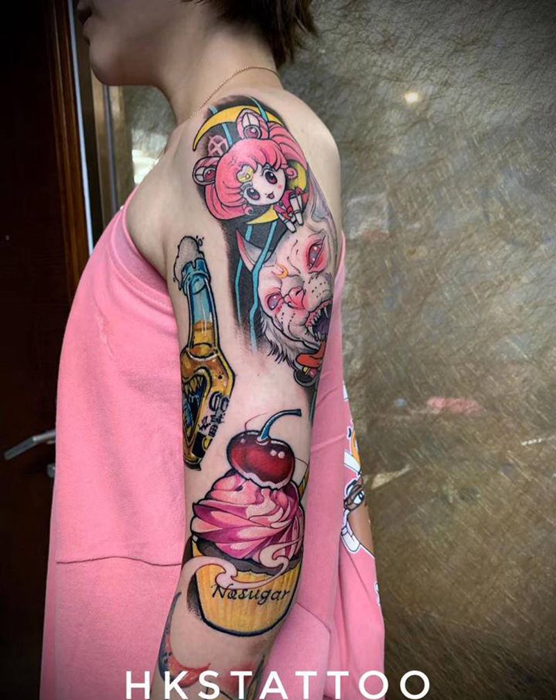 New school纹身图片_手臂New School纹身图案