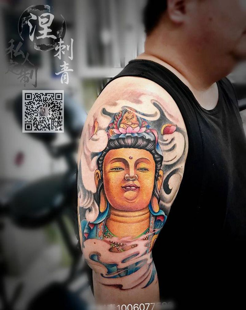 佛纹身图片_手臂新传统纹身图案