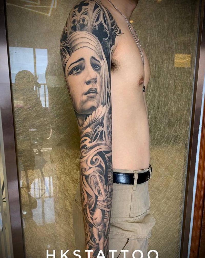 欧美写实纹身图片_手臂欧美写实纹身图案