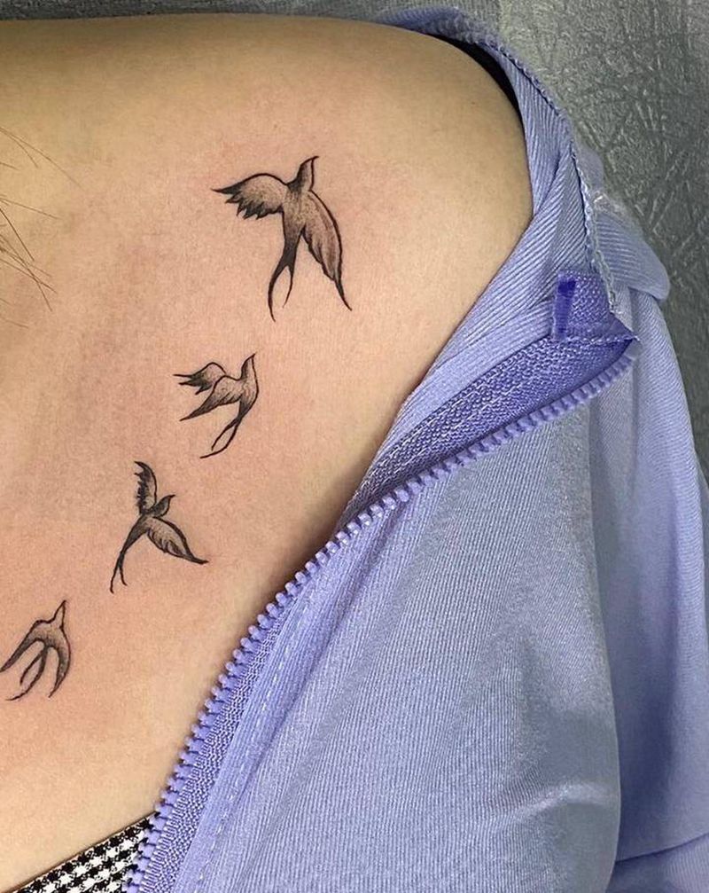 自由纹身图片_肩部纹身图案