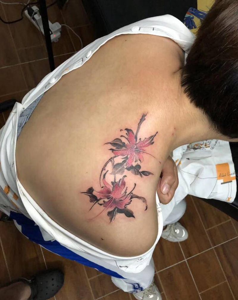 花纹身图片_水彩纹身图案