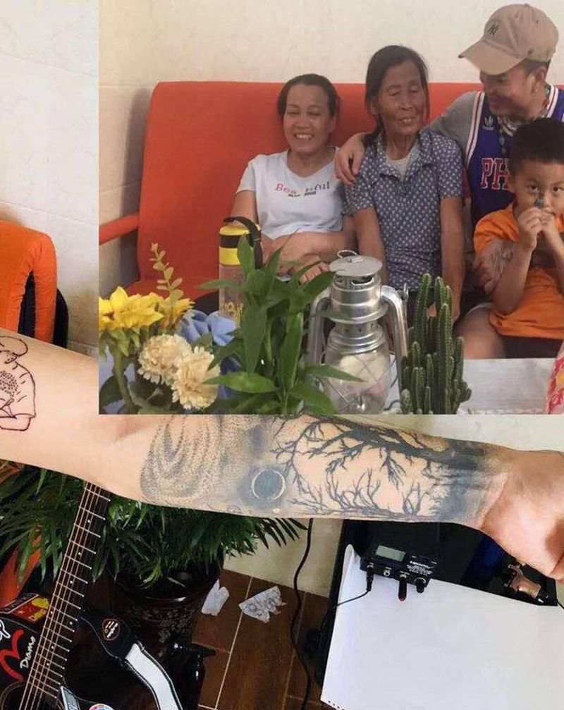 家人纹身图片_几何纹身图案