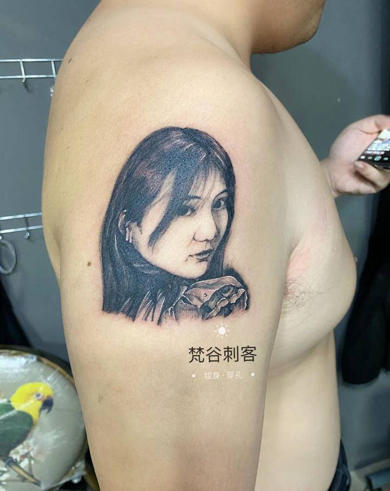 写实头像纹身图片_手臂欧美写实纹身图案