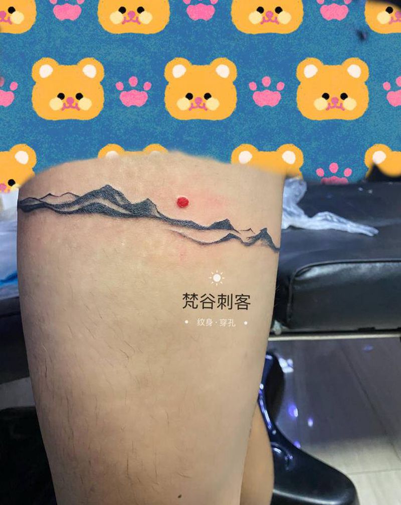 私人定制设计 水墨腿环纹身图片_腿部水墨纹身图案