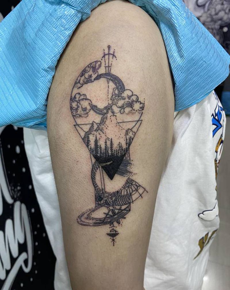 几何风纹身图片_手臂几何纹身图案