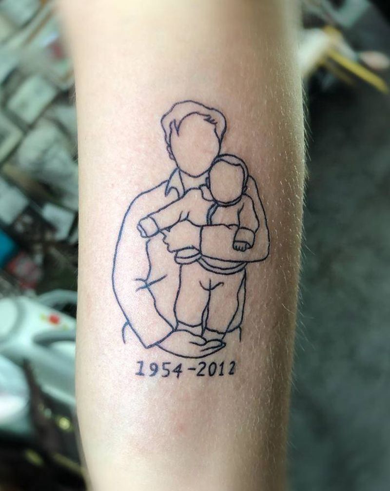 父爱无声纹身图片_手臂腿部几何纹身图案