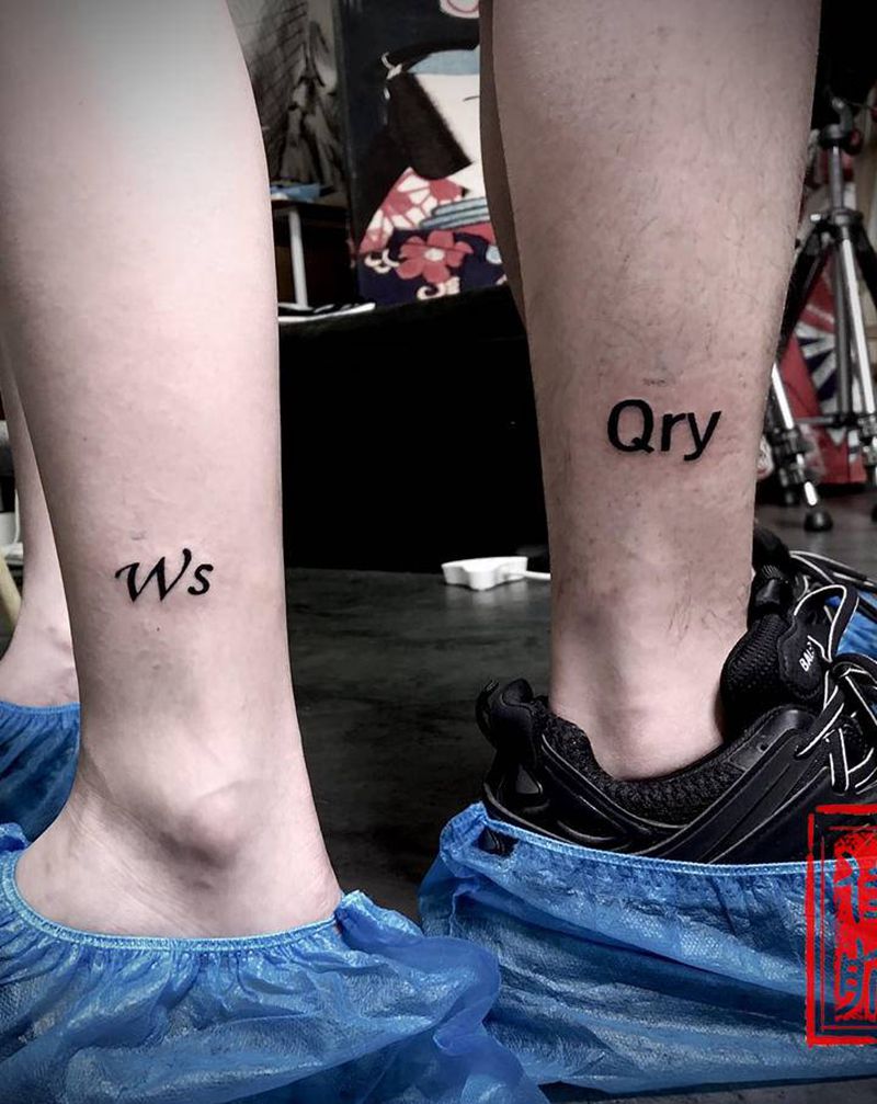 情侣小图纹身图片_腿部脚部图腾纹身图案