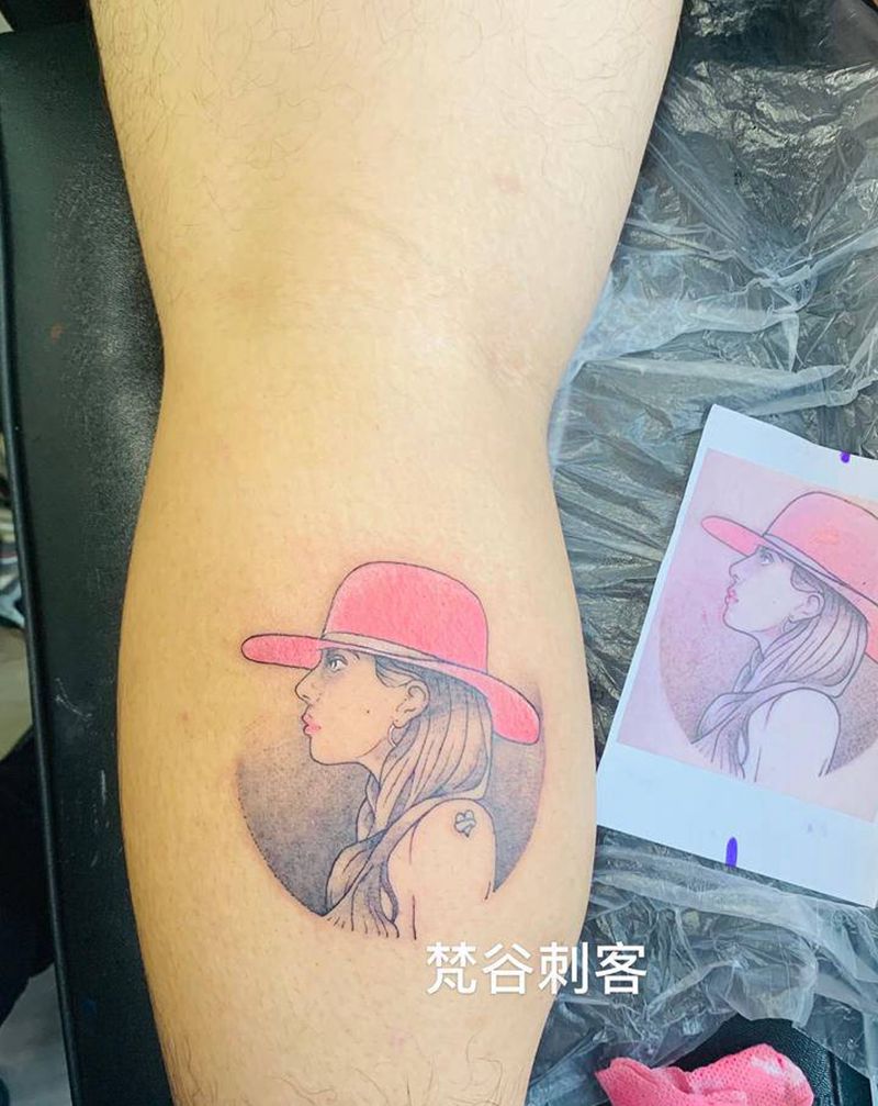 lady Gaga纹身图片_手臂腿部欧美写实纹身图案