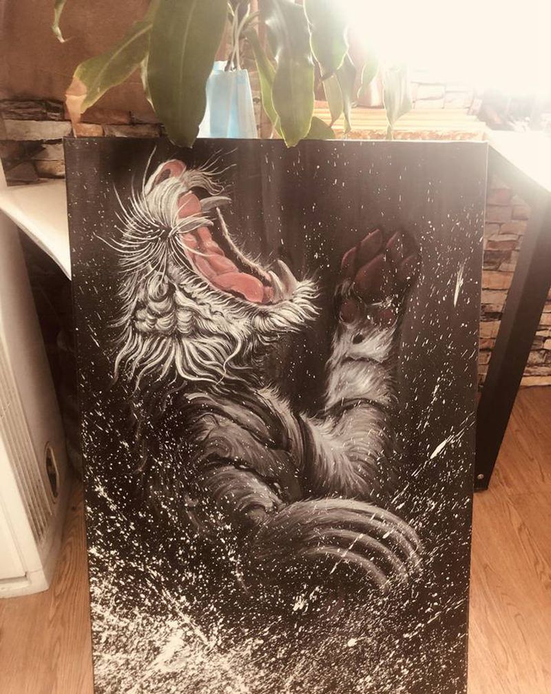 虎威纹身图片_背部新传统欧美写实纹身图案