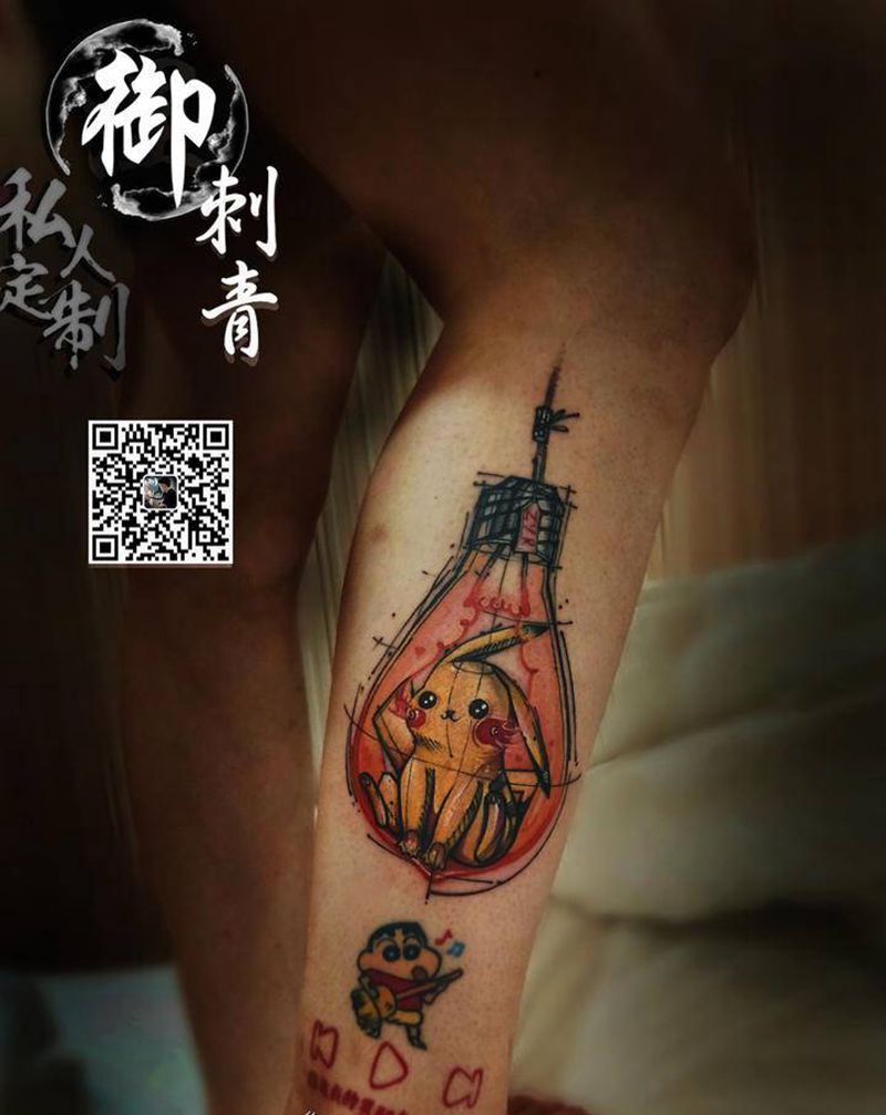 皮卡丘纹身图片_Old SchoolNew School纹身图案