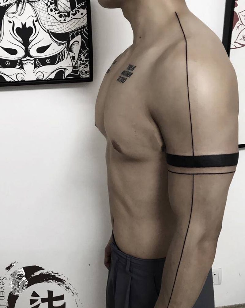 是直线呀纹身图片_手臂纹身图案