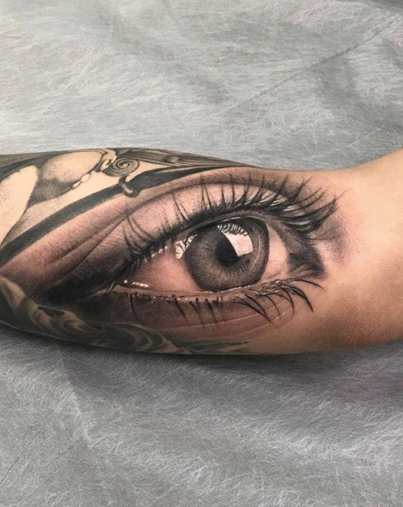 写实眼睛【根作品】纹身图片_手臂欧美写实眼睛纹身图案