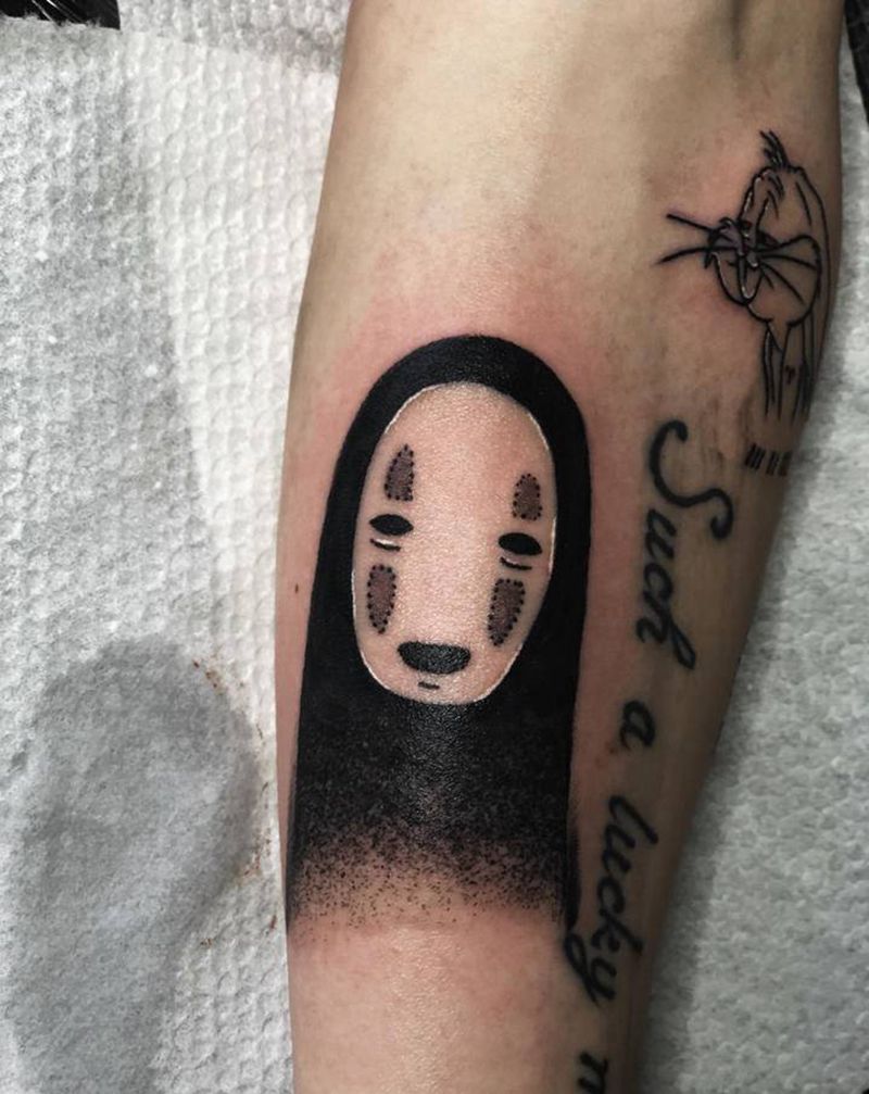 无脸男纹身图片_手臂图腾点刺纹身图案