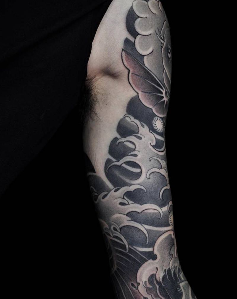 花臂纹身纹身图片_手臂老传统重庆纹身图案