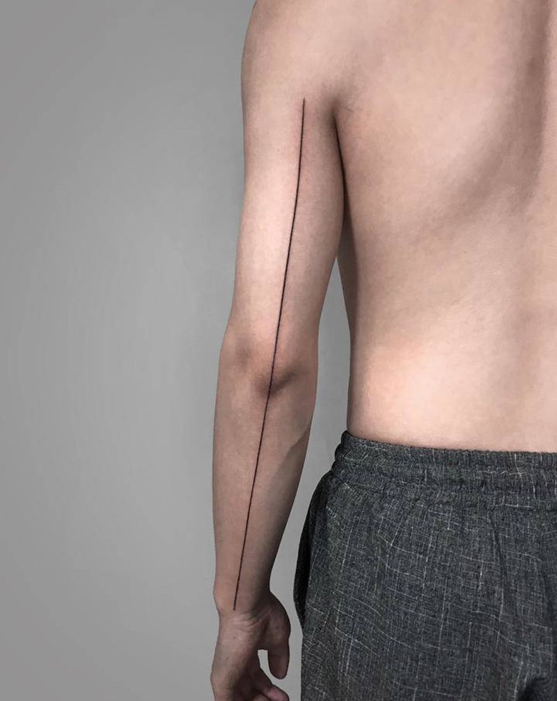 直线【根作品】纹身图片_手臂几何直线原创纹身图案