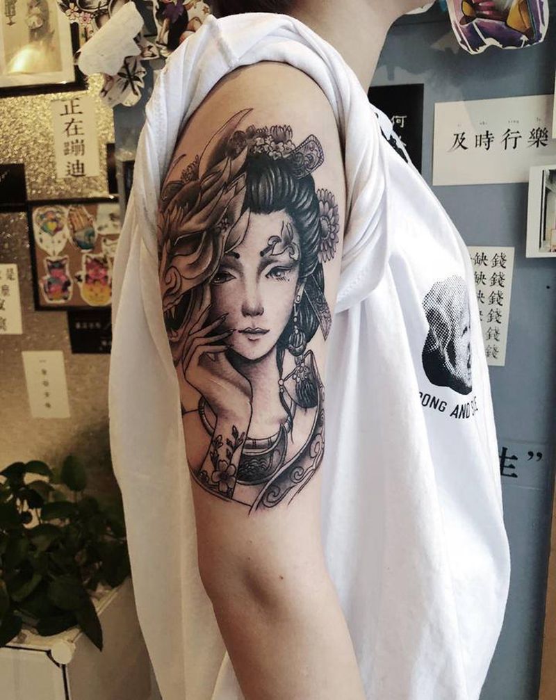 艺妓纹身图片_手臂纹身图案