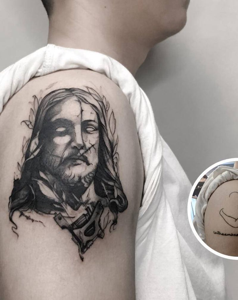 大臂遮盖纹身图片_手臂纹身图案