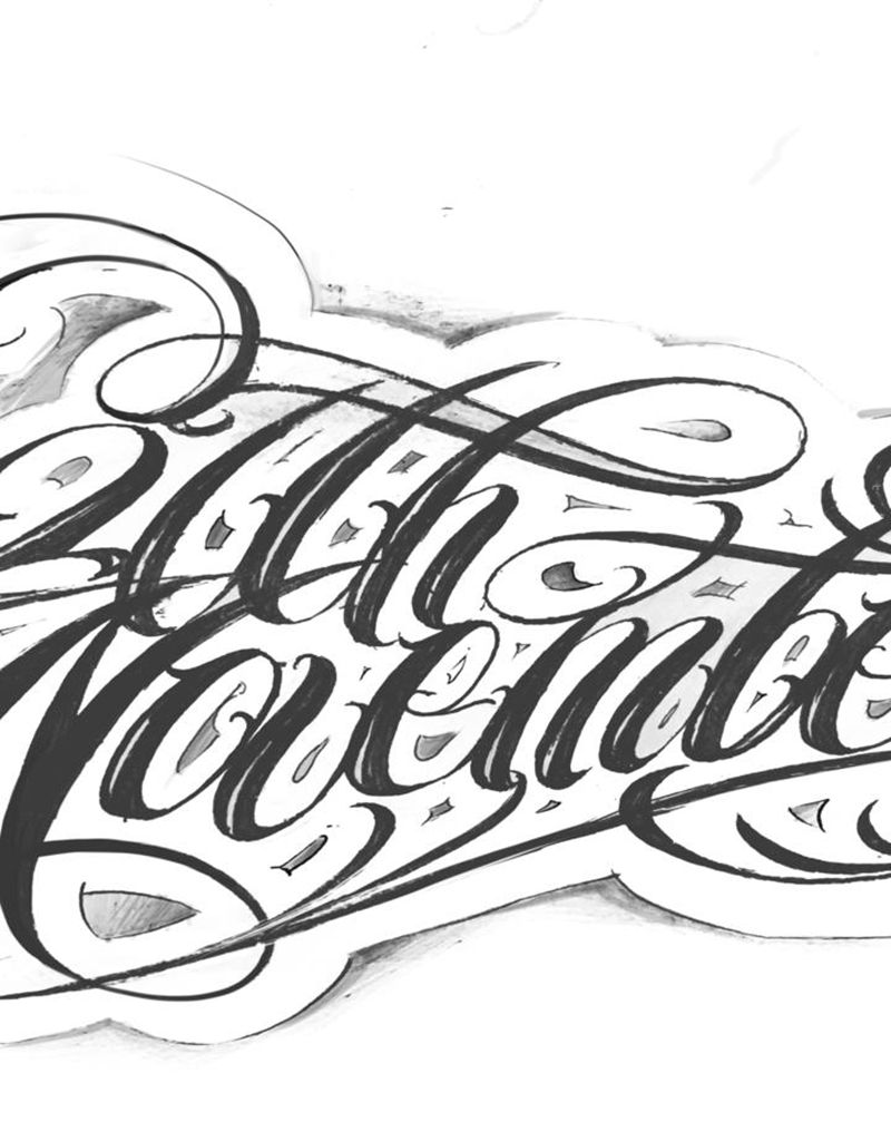 花体字手稿纹身图片_花体字纹身图案