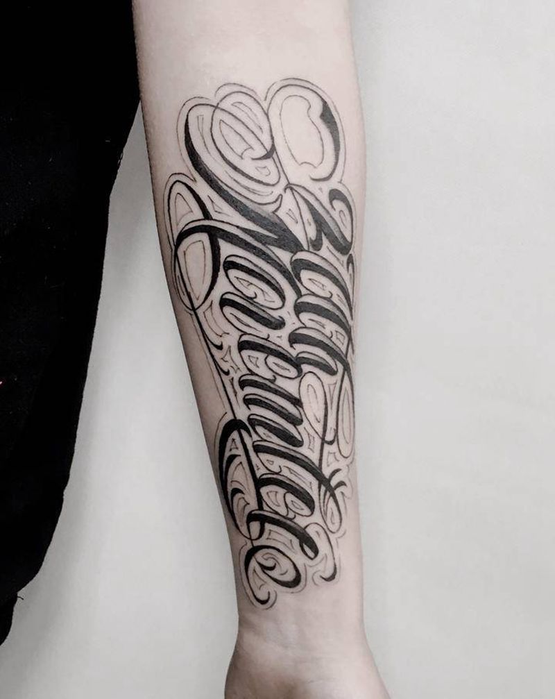 原创花体字纹身图片_花体字纹身图案