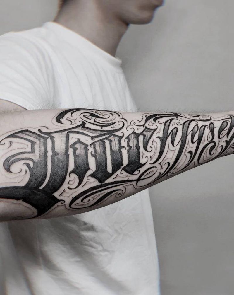 原创花体字纹身图片_花体字纹身图案