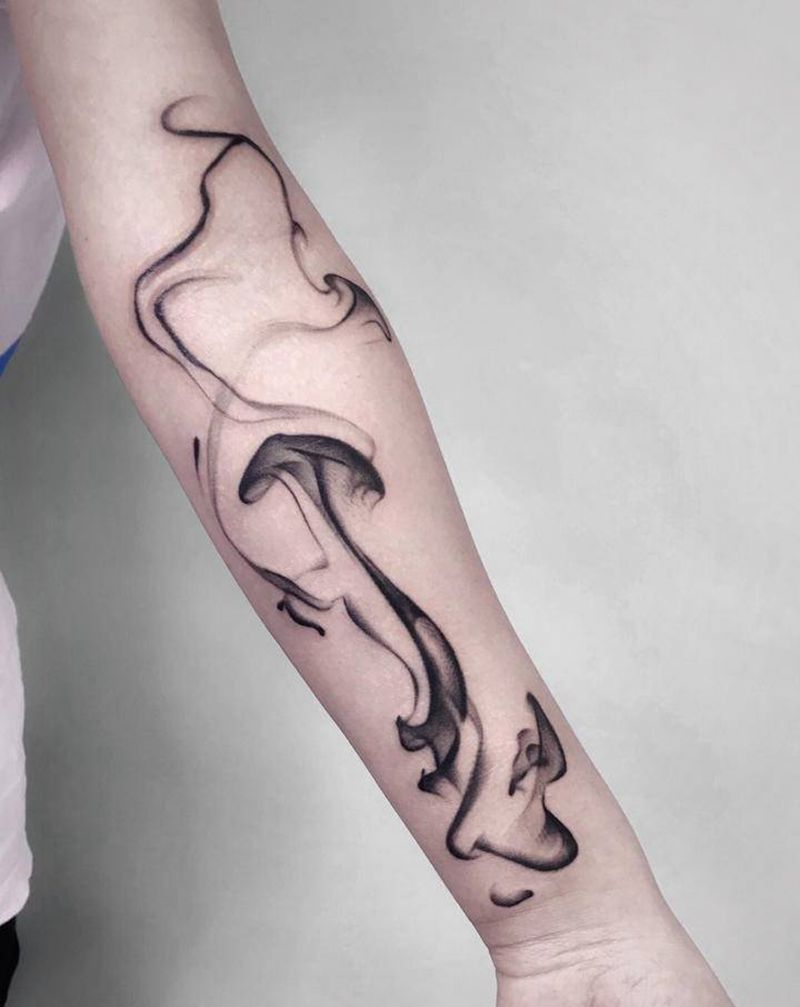 水墨【根作品】纹身图片_手臂水墨纹身图案
