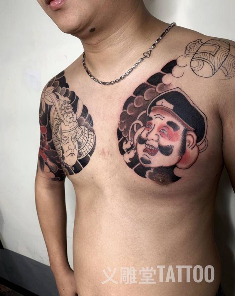 双胛刺青纹身图片_老传统纹身图案