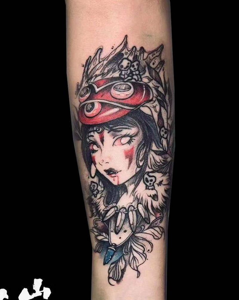 幽灵公主纹身图片_手臂纹身图案