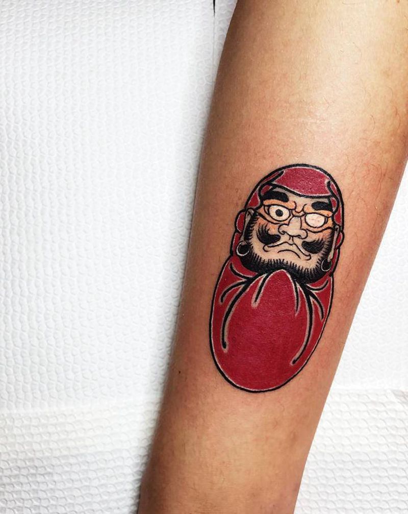 达摩蛋纹身图片_手臂纹身图案