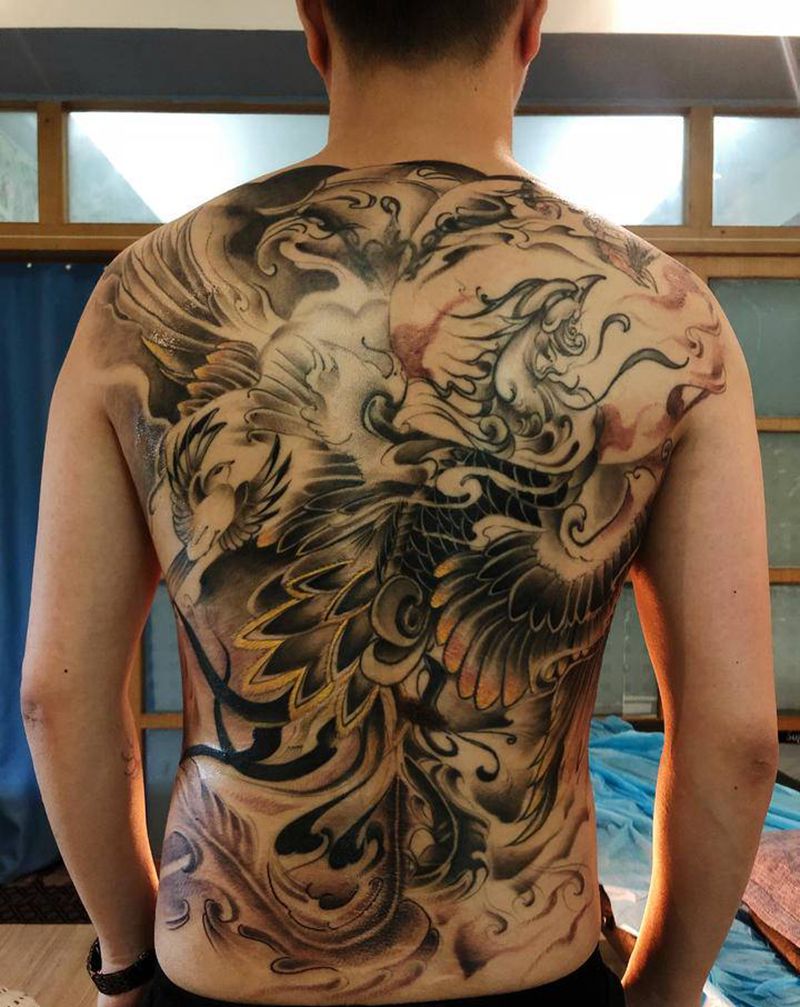 修改纹身图片_背部新传统纹身图案