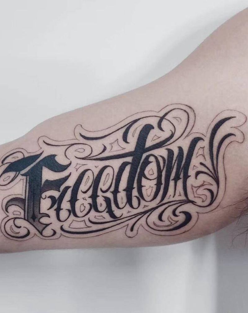 奇卡诺【丰作品】纹身图片_手臂花体字奇卡诺纹身图案