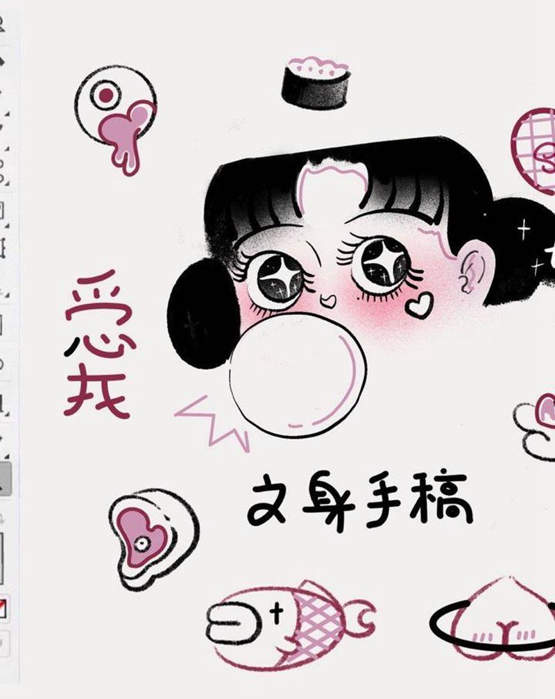 原创手稿纹身图片_手臂腿部Old School纹身图案