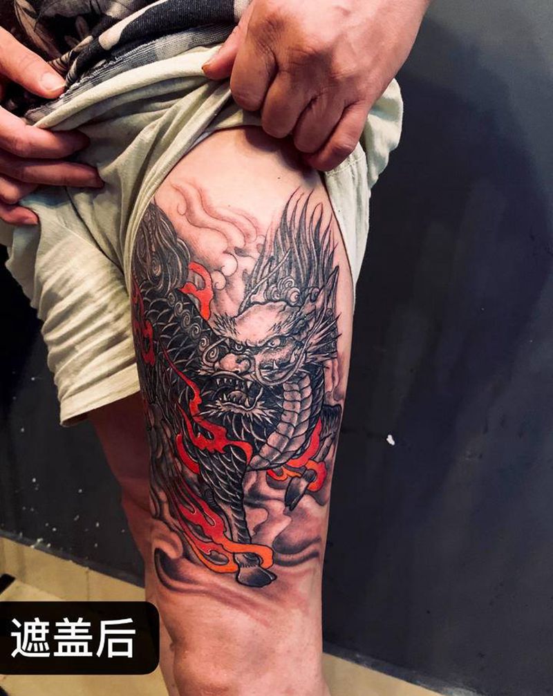 遮盖纹身图片_新传统纹身图案