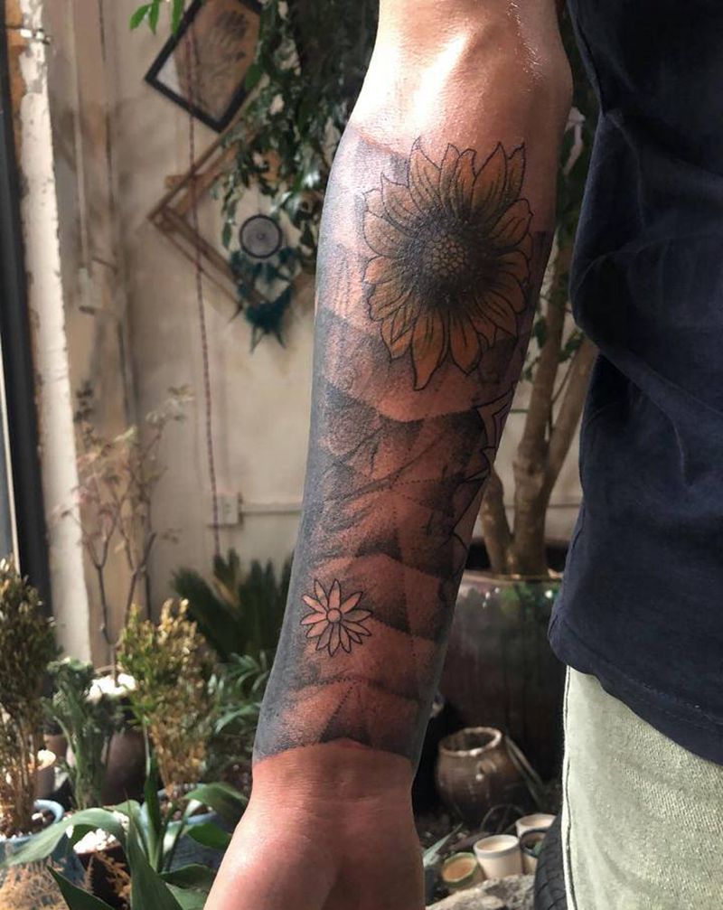 下次继续纹身图片_手臂几何纹身图案