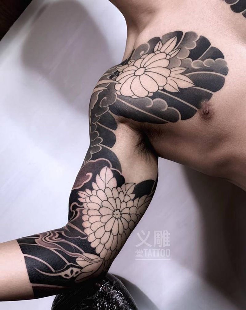 半胛纹身纹身图片_手臂胸部老传统重庆纹身图案